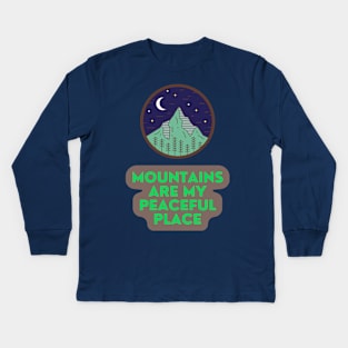 Las Montañas son mi lugar de paz. Kids Long Sleeve T-Shirt